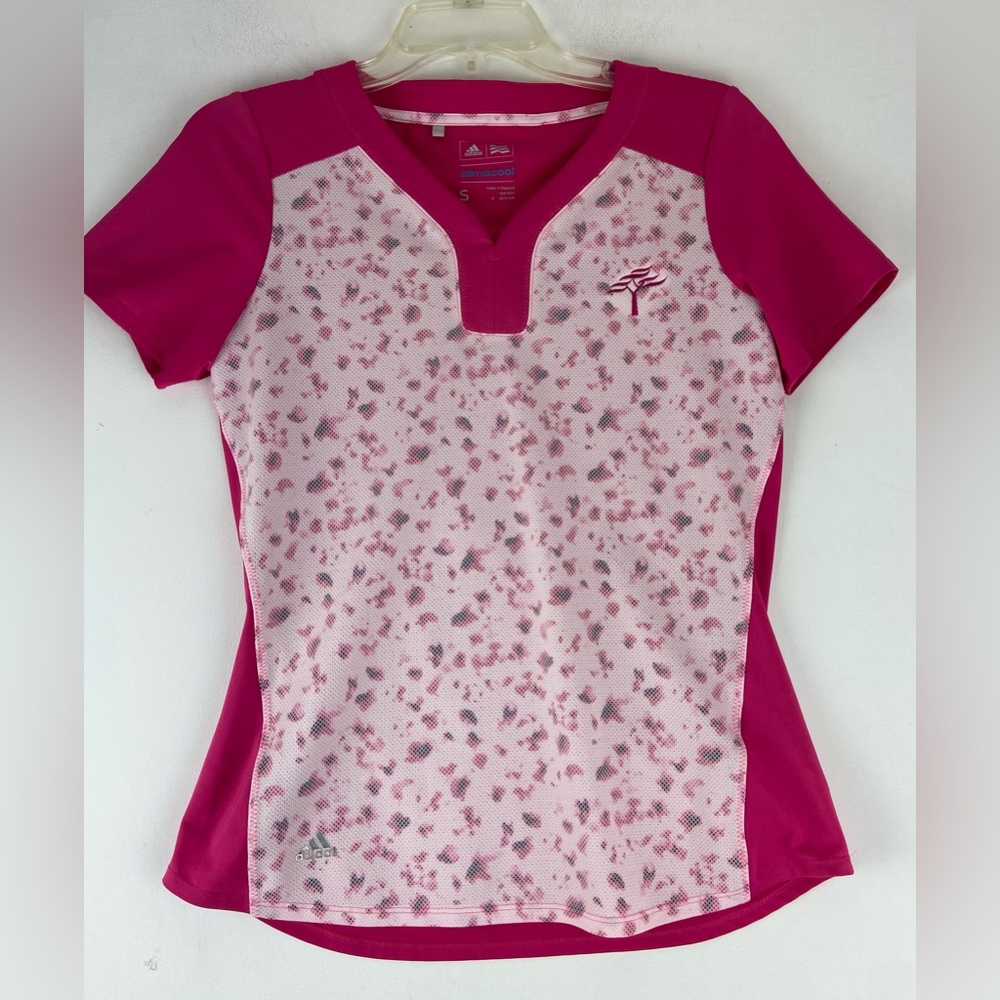 Adidas Golf Climacool Pink Short Sleeve Shirt Size Small (581)